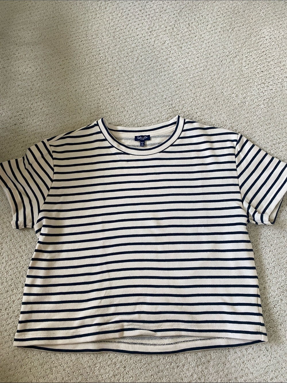 Splendid short sleeve striped sweatshirt, L